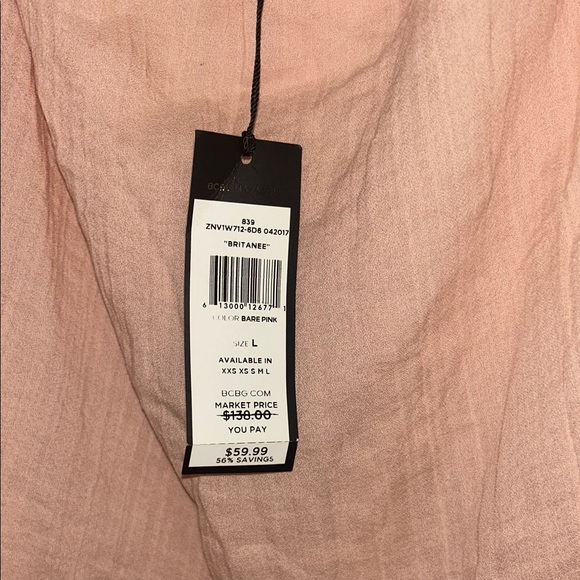 BCBGMaxAzria Light Pink Ruffle Blouse - Picture 3 of 4